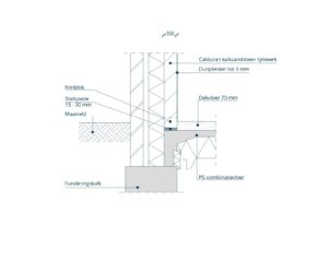 Detail: Kalkzandsteen langsgevel met PS-combinatievloer