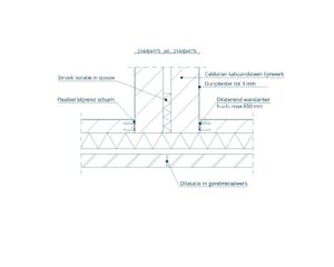 Detail: Ankerloze spouwmuur kalkzandsteen flexibele aansluiting met binnenspouwblad