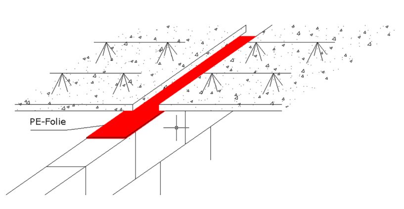 Oplegging in het werk gestorte vloeren