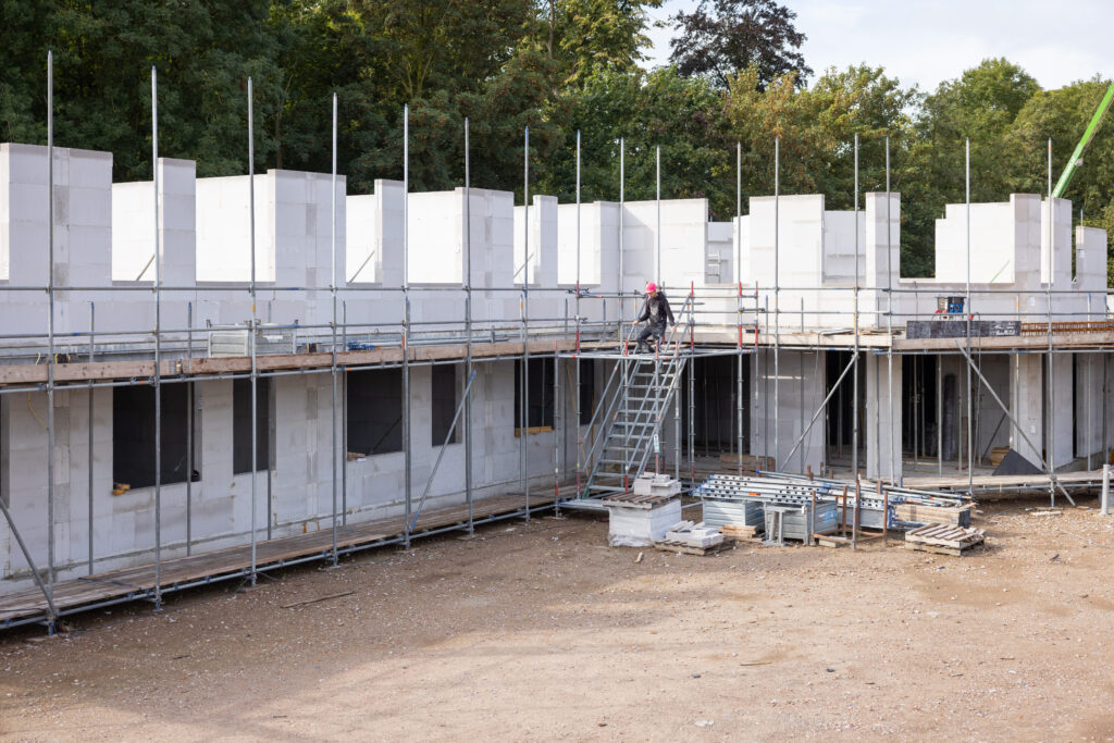 Kalkzandsteen casco in bouw